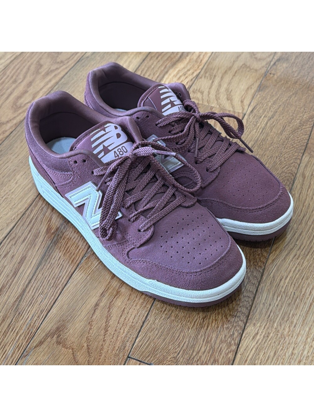 Women’s Size US 7.5 New Balance 480 Shoes Burgundy Pink Sneakers (L 7.5 / R 8.5